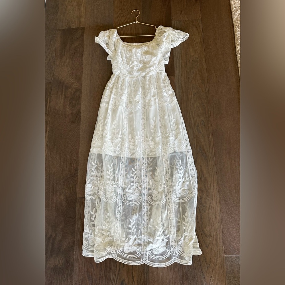 White Lace Maxi Dress
